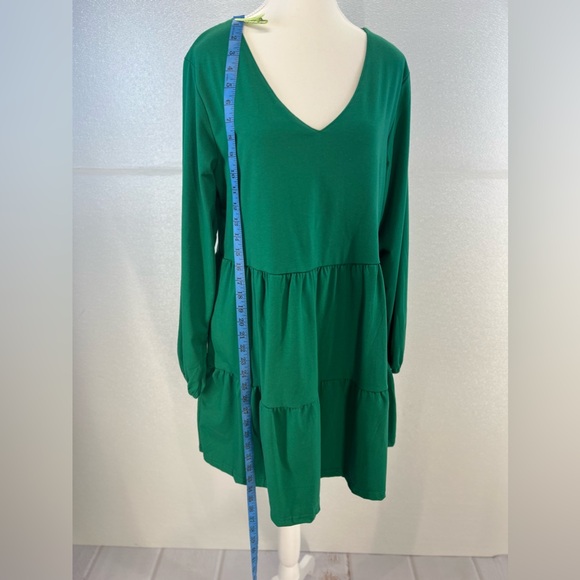 NWT Casual Dress Sweet Cute V Neck Mini Dress with Pocket Skin Friendly Fabric L - Picture 12 of 17